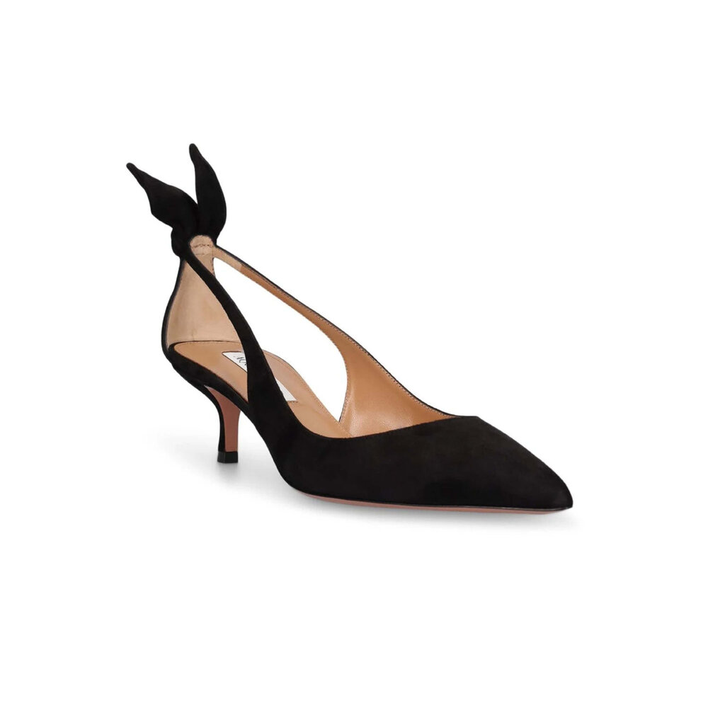 Aquazzura Bow Tie Pump in Black Mitchell Stores