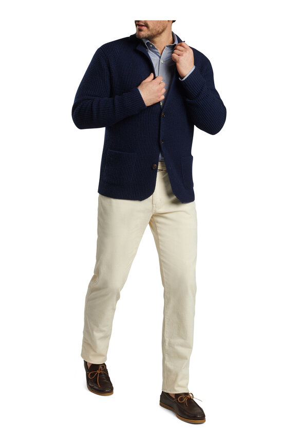 Peter Millar - Birch Navy Blue Cashmere & Wool Sweater Blazer