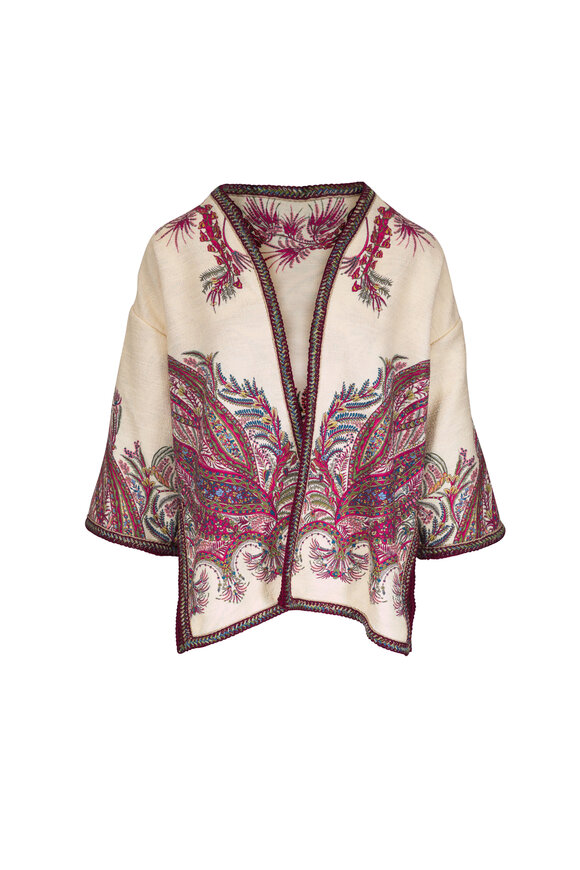 Etro - Pink Paisley Jacquard Jacket | Mitchell Stores