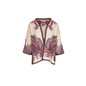 Etro - Beige & Red Floral Paisley Bouclé Short Kesa Robe