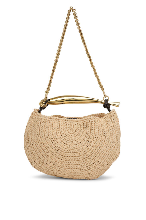 Bottega Veneta - Small Crochet Sardine Natural Raffia Chain Bag