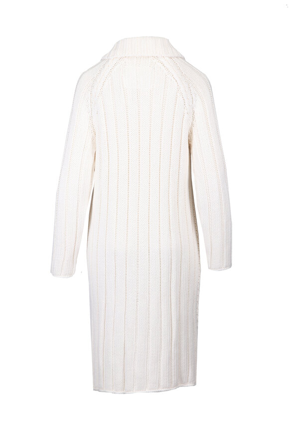 Frank & Eileen Cotswolds Ivory Cable Knit Coatigan Sweater - view 2