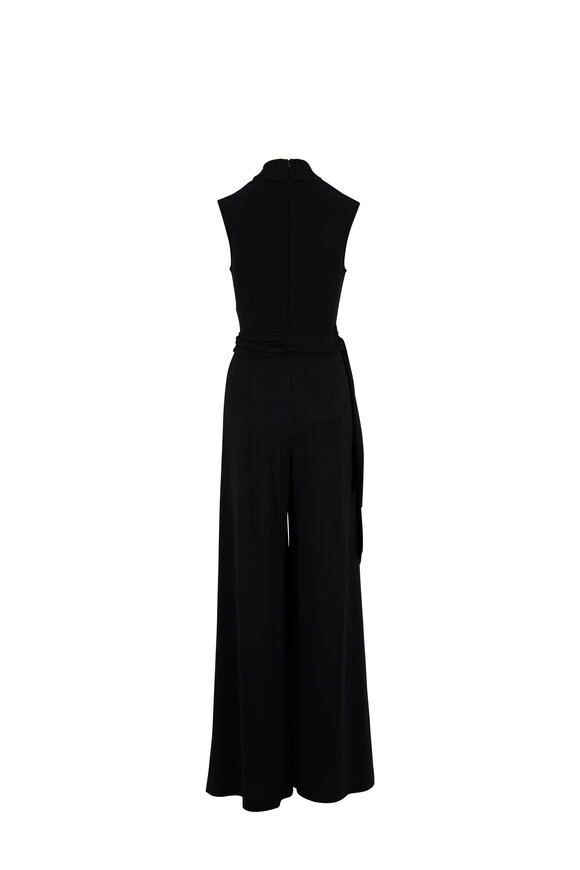 Michael Kors Collection - Palazzo Black Jersey Wrap Jumpsuit