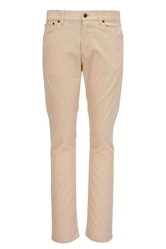 Ralph Lauren Purple Label - Chic Cream Stretch Corduroy Five Pocket Pant