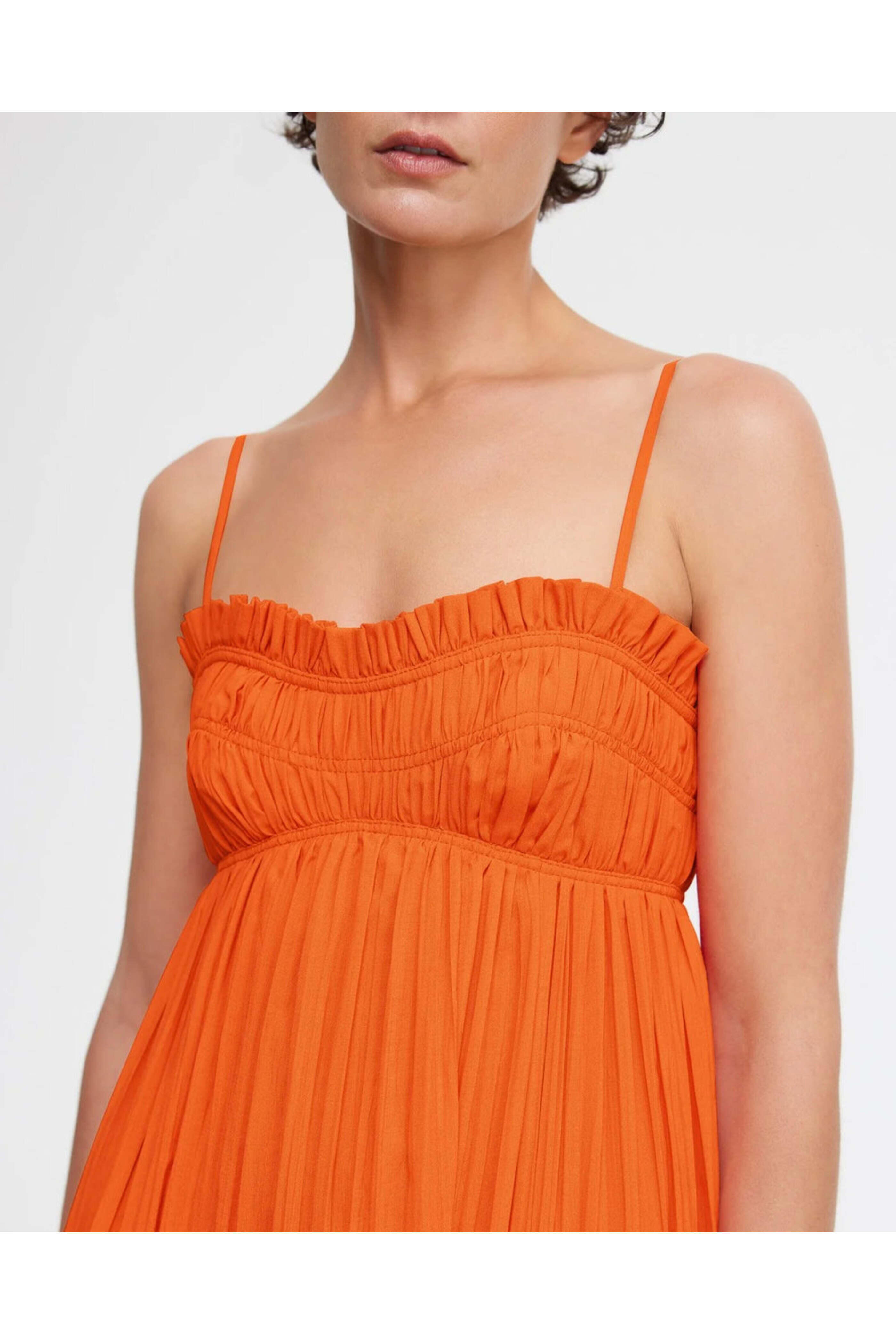 strapless open back dress Acler Online AU Utterby Maxi Dress, Fanta Orange Satin, V-Neck, AU6/US2 main image 0