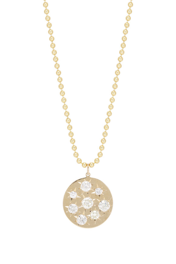 Genevieve Lau 14k Yellow Gold Starburst Diamond Necklace - view 2