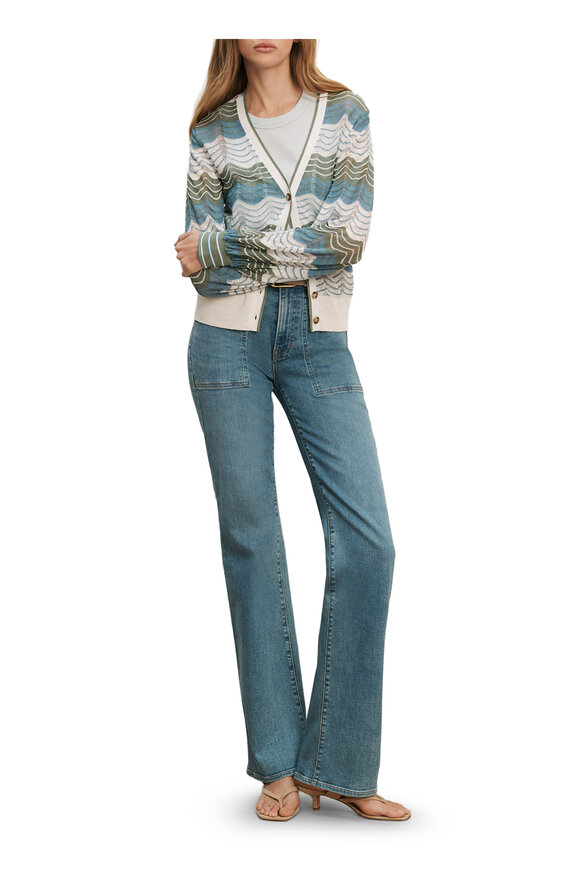 Veronica Beard Laurinor Dove Multi Pointelle Cardigan - view 2