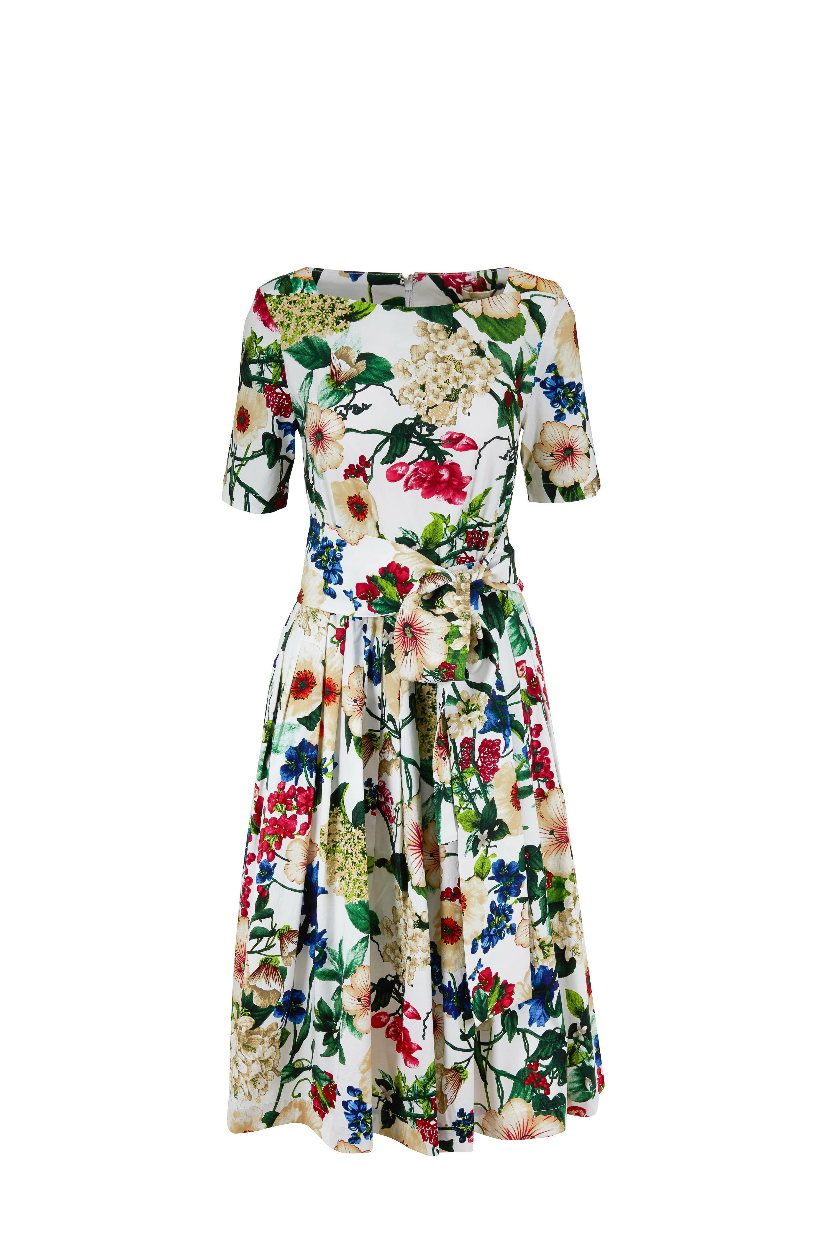 ワンピース Samantha Sung Dresses White Samantha Sung - Audrey1 White Multi Floral Sleeveless Belted