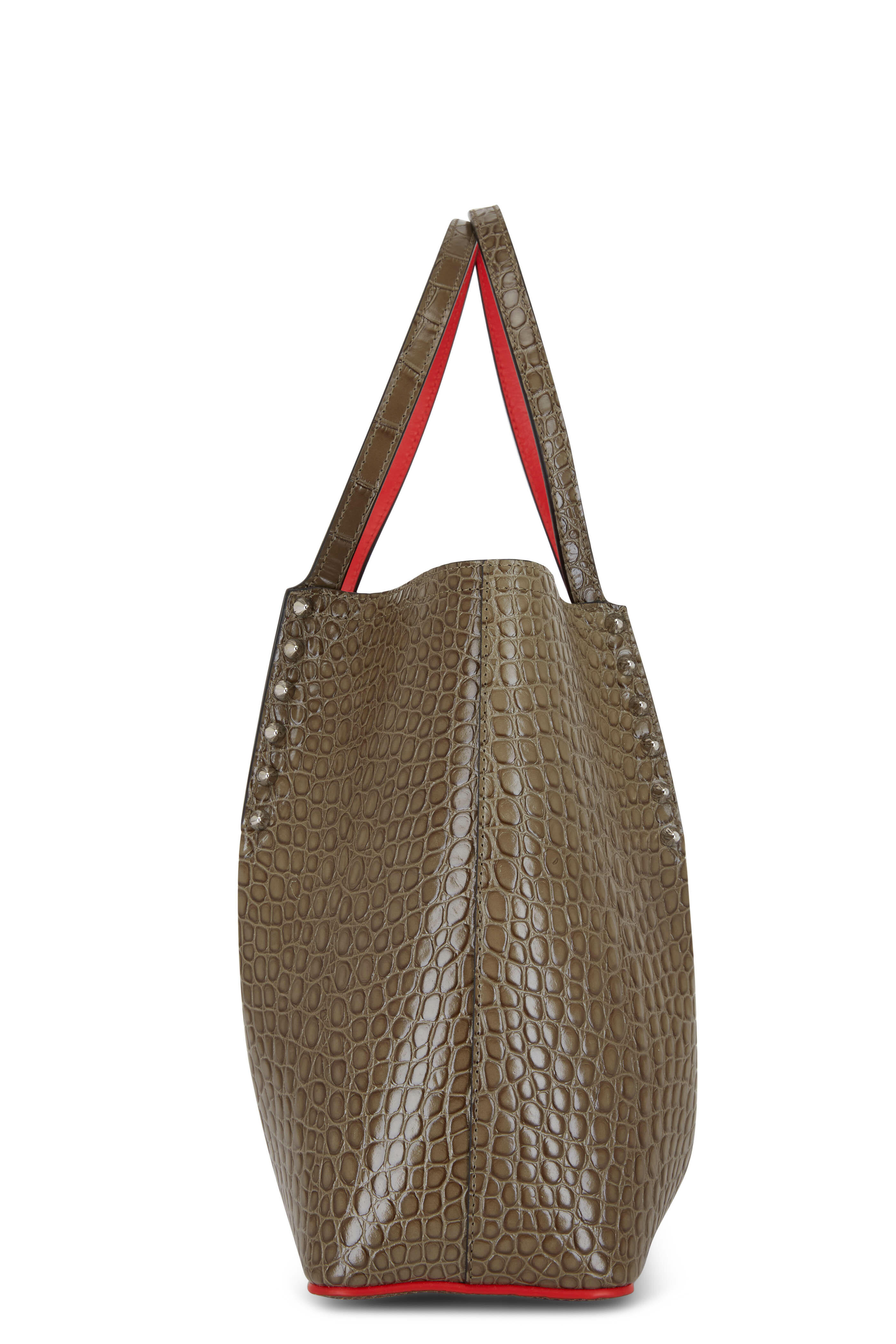 CHRISTIAN LOUBOUTIN Small Cabarock Croc-Embossed Leather Tote Bag