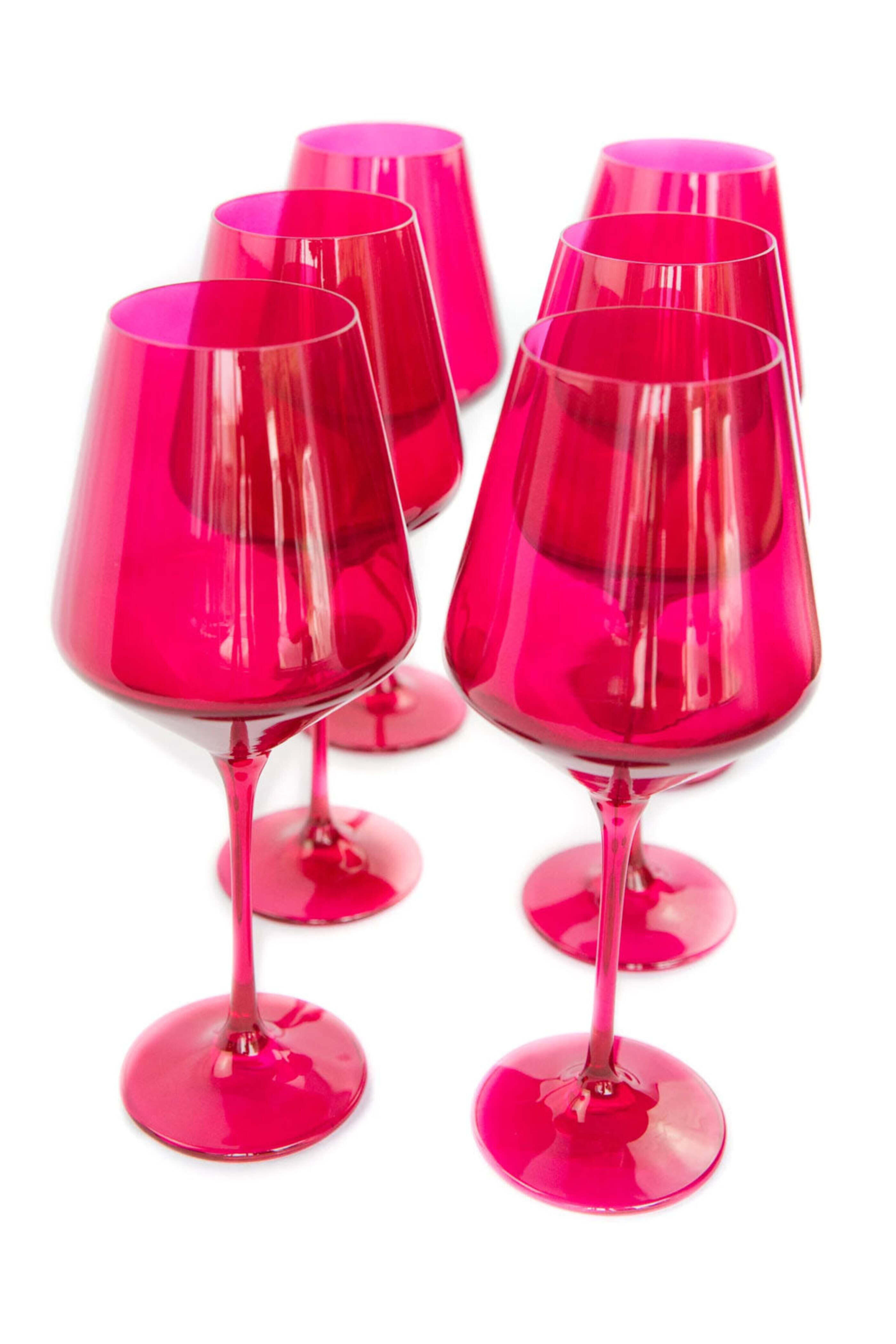 Estelle Colored Glass - Fuchsia Colored Glass Set