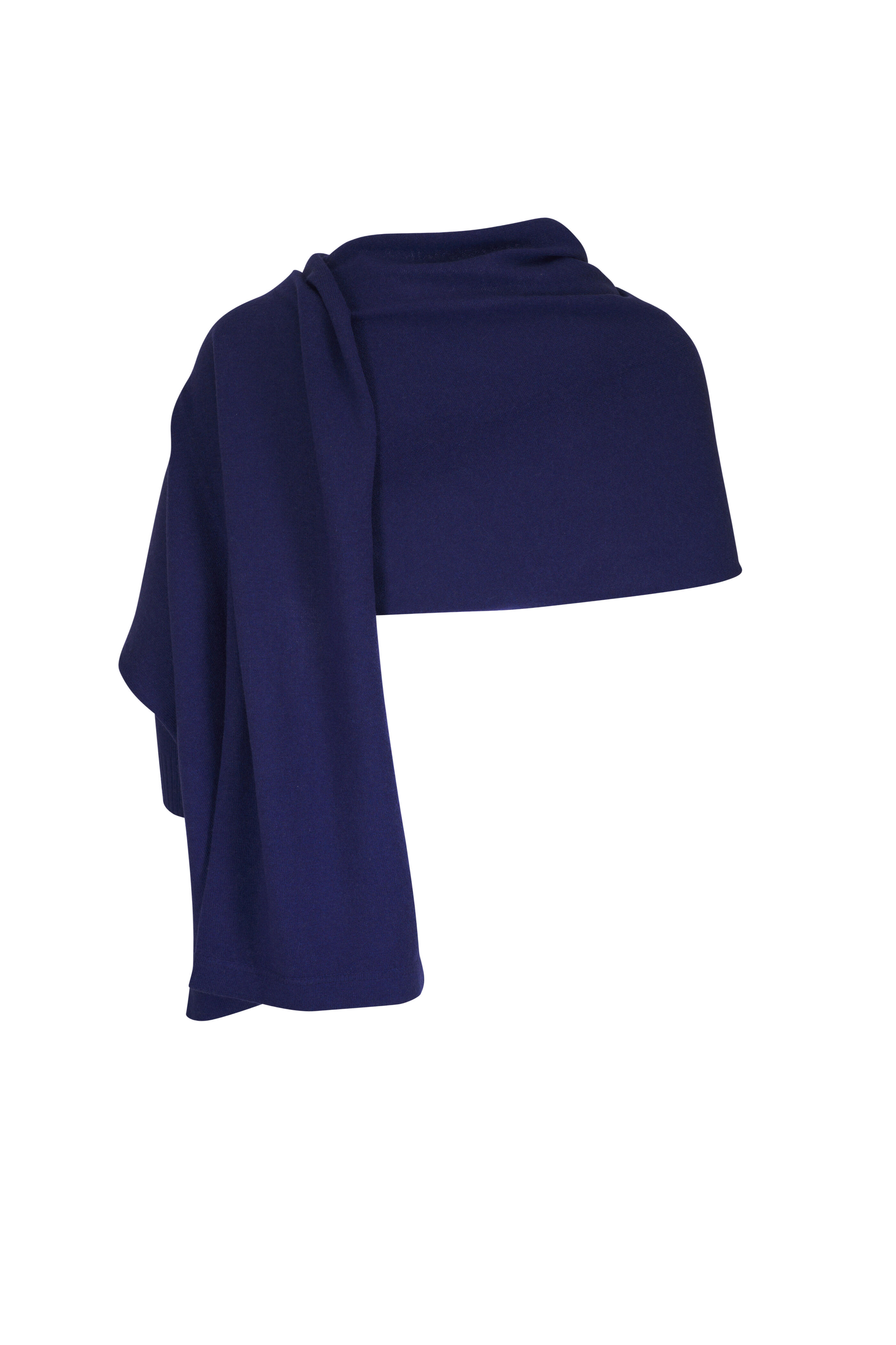 Talbot Runhof - Majestic Blue Cashmere One Sleeve Stole