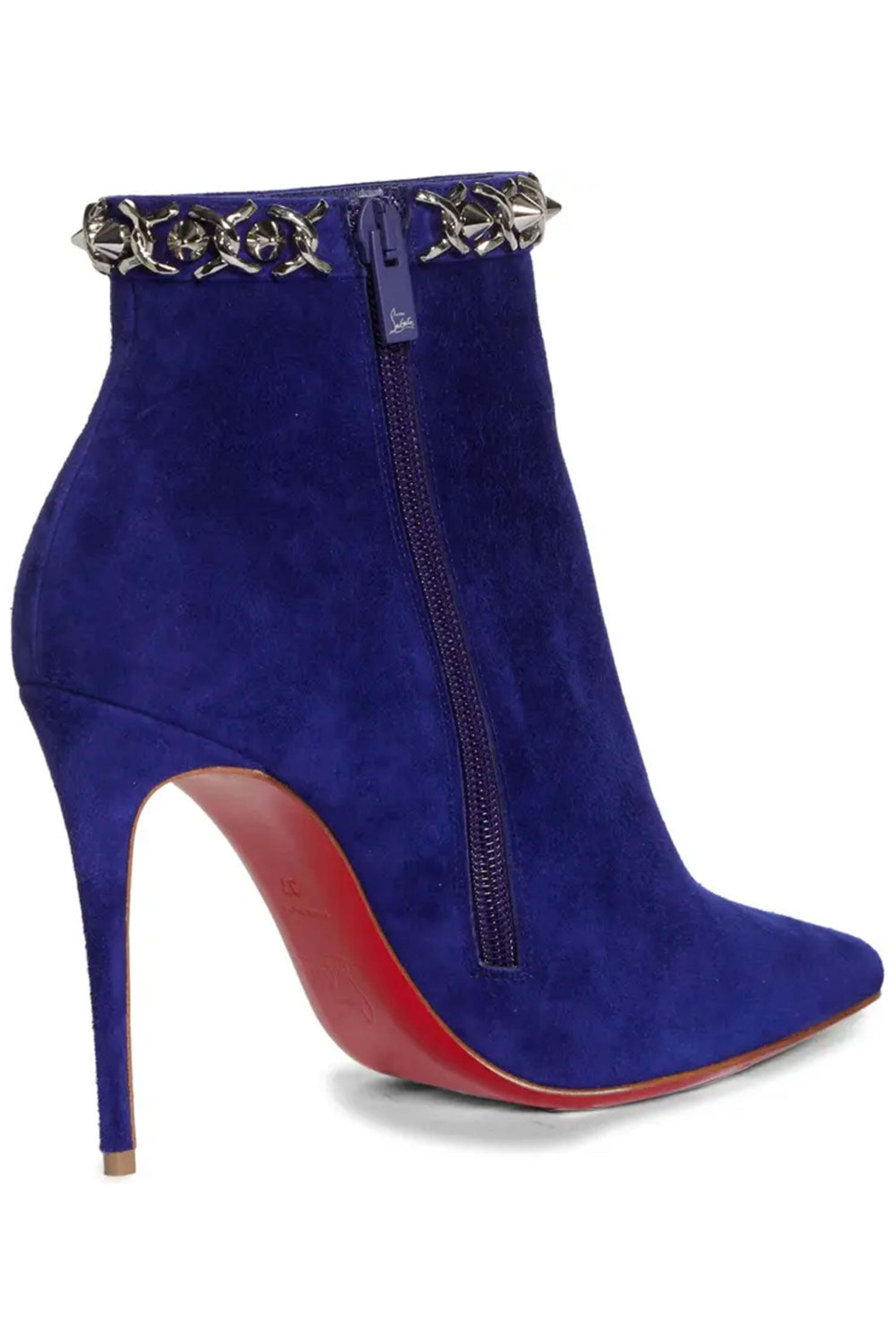 Christian Louboutin - Booty Chain Booties in Night and Silver