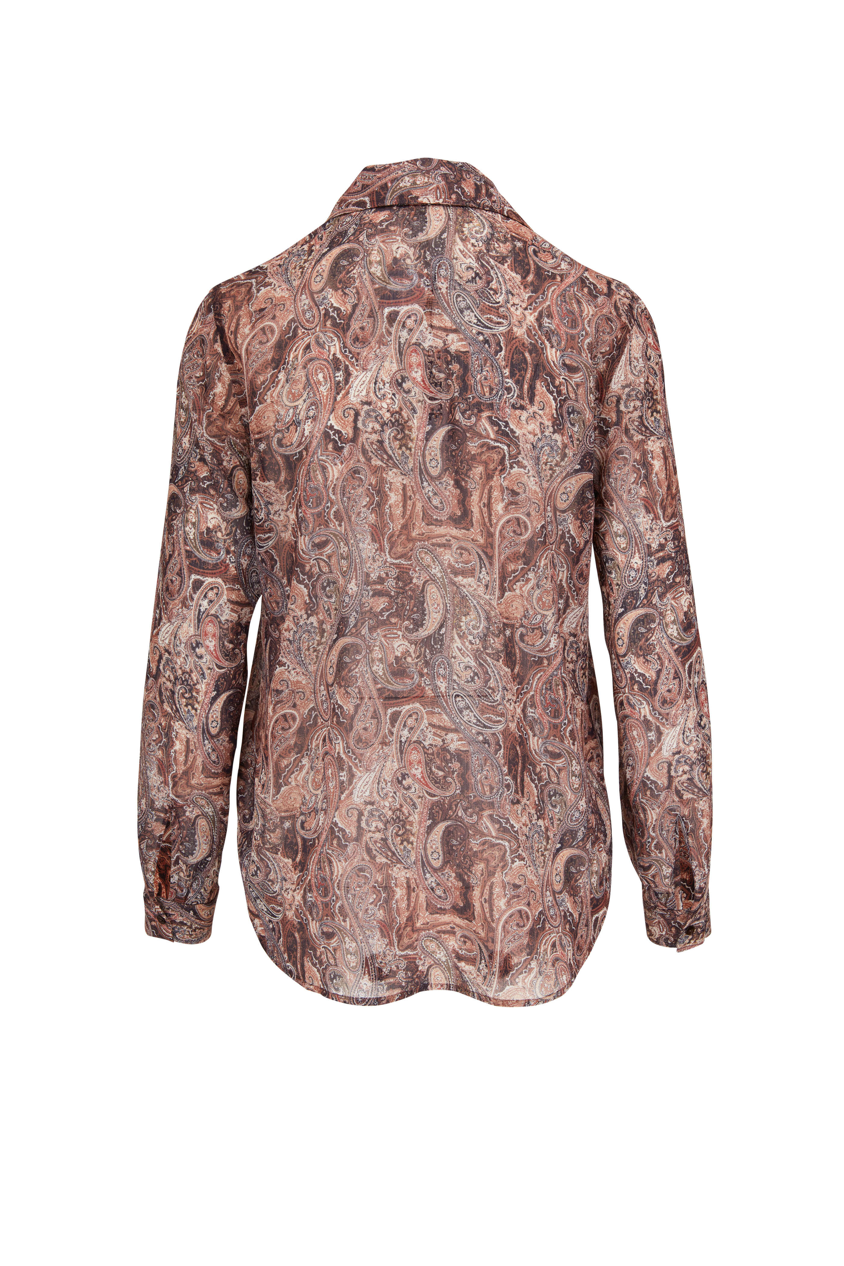 L'Agence - Laurent Brown Multi Neutral Paisley Blouse