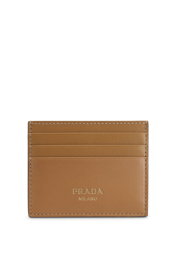 Prada Caramel Soft Grain Leather Card Case