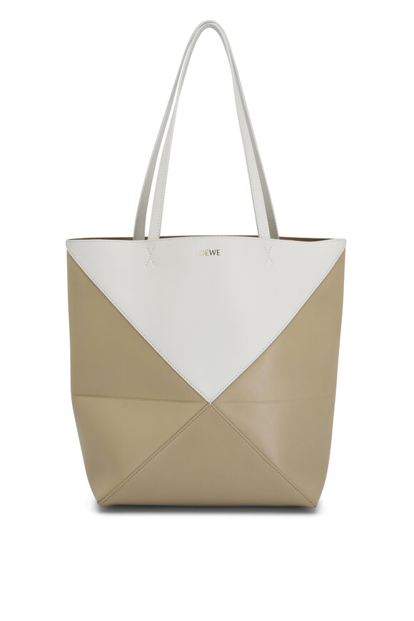 Loewe Medium Puzzle Fold Soft White Paper Craft Tote 