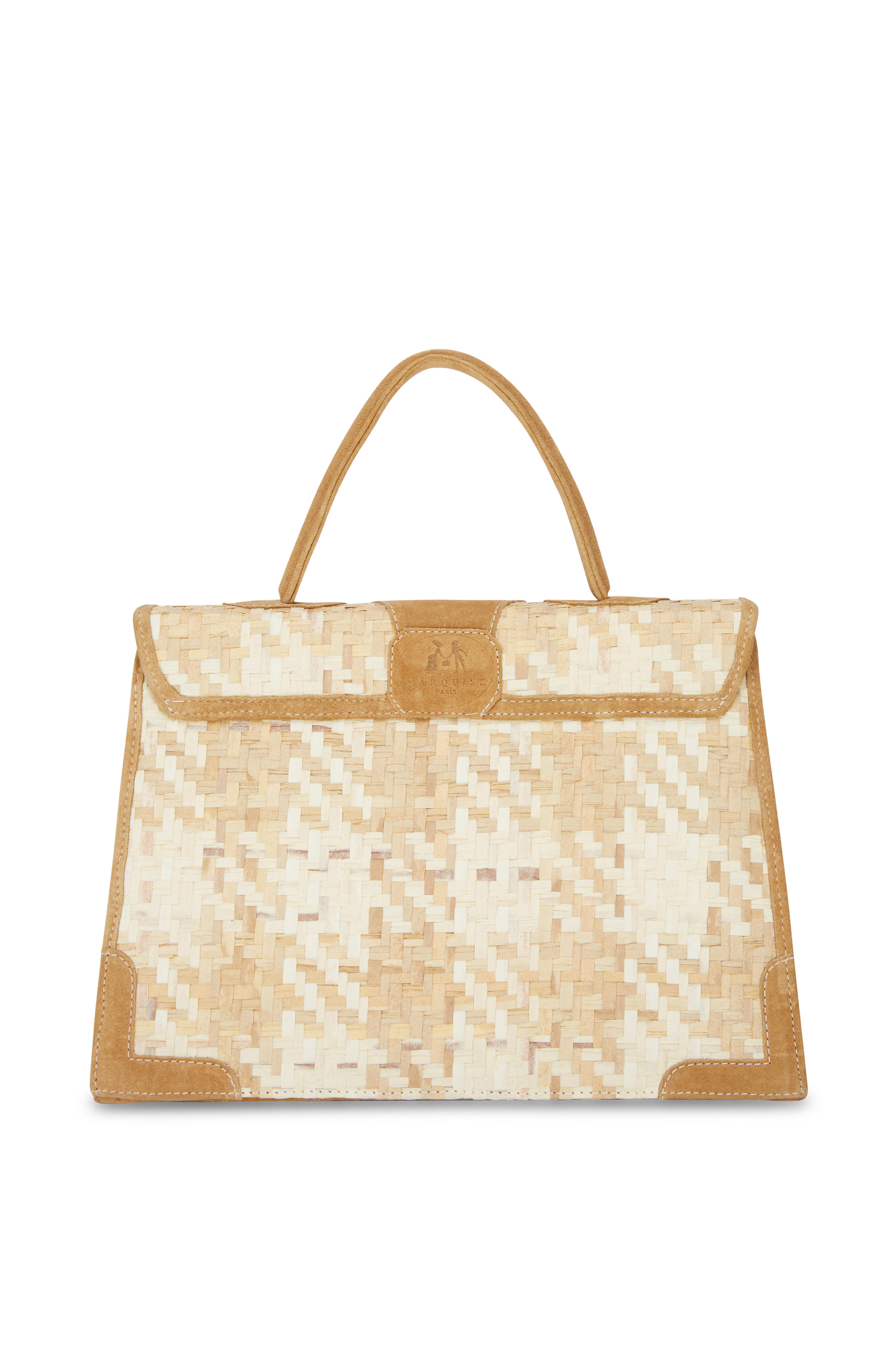 Marquise Paris - Lumière Honey Straw & Suede Shoulder Bag
