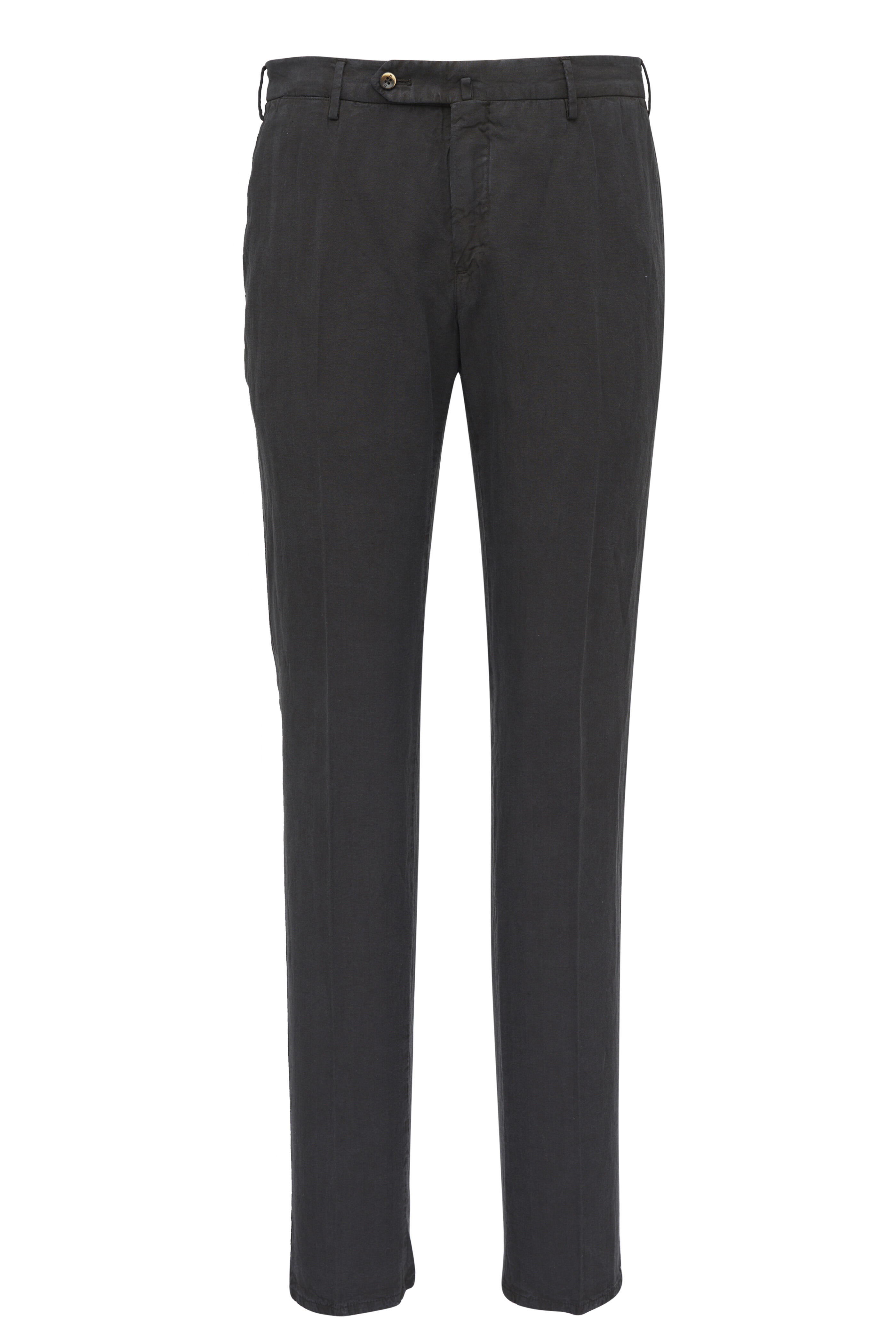 PT Torino - Black Herringbone Flat Front Pant