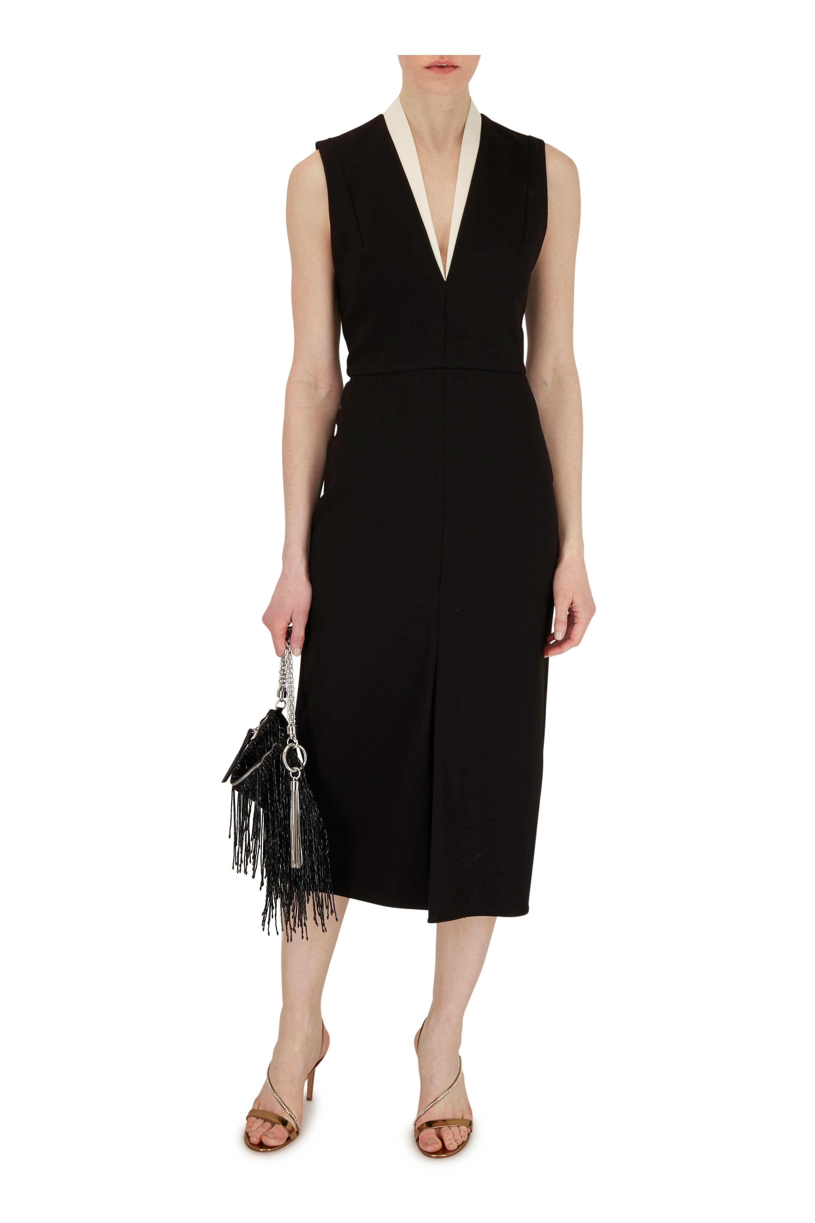 ワンピース VICTORIA VICTORIA BECKHAM Woman Dress Black 1124WDR005195B 1 Asymmetric Draped Midi Dress In Black – Victoria Beckham Inc