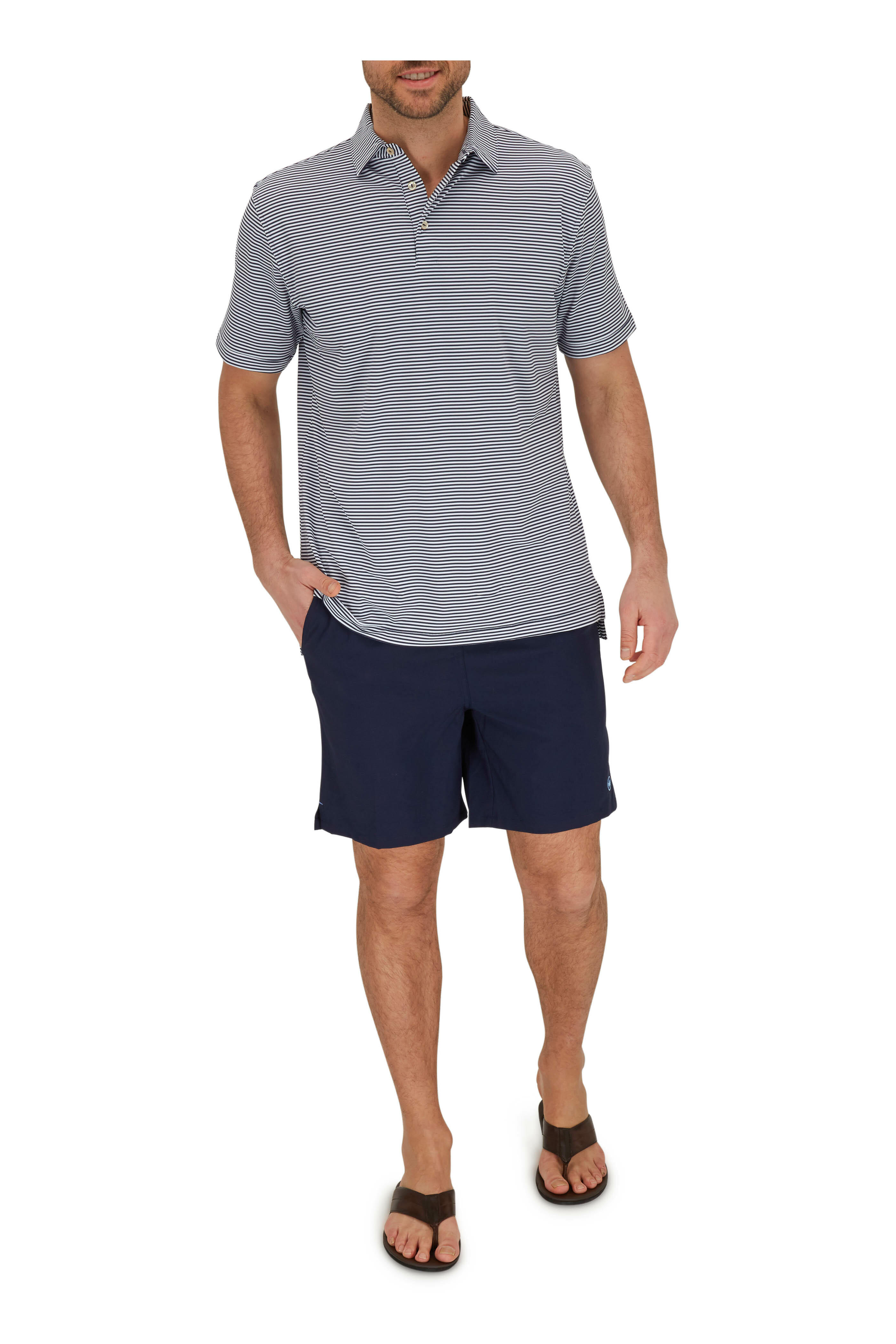 Peter Millar - Seaside Navy Blue Crown Seal Swim Trunks