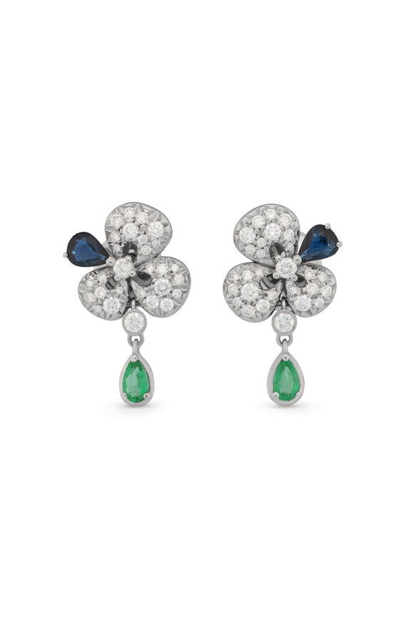 Miseno Diamond Sapphire & Emerald Ischia Earrings