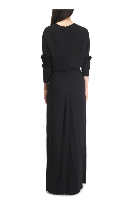 Totême Black Long Sleeve Slouch Waist Dress - view 3