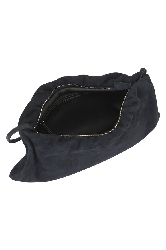 The Row XL Bourse Blue Navy Suede Shoulder Bag - view 4
