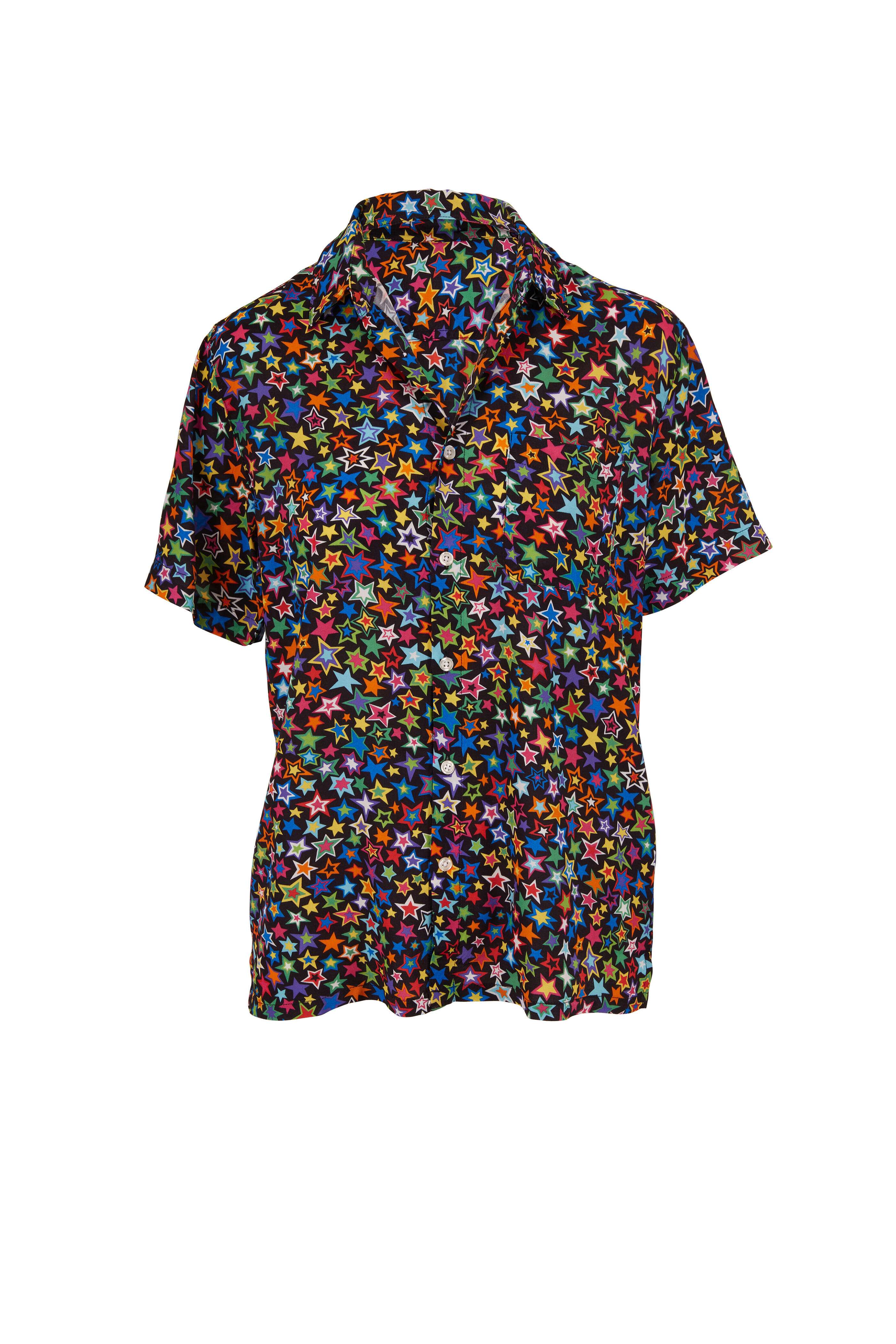 R13 Tony Multistar Button Down Short Sleeve Shirt