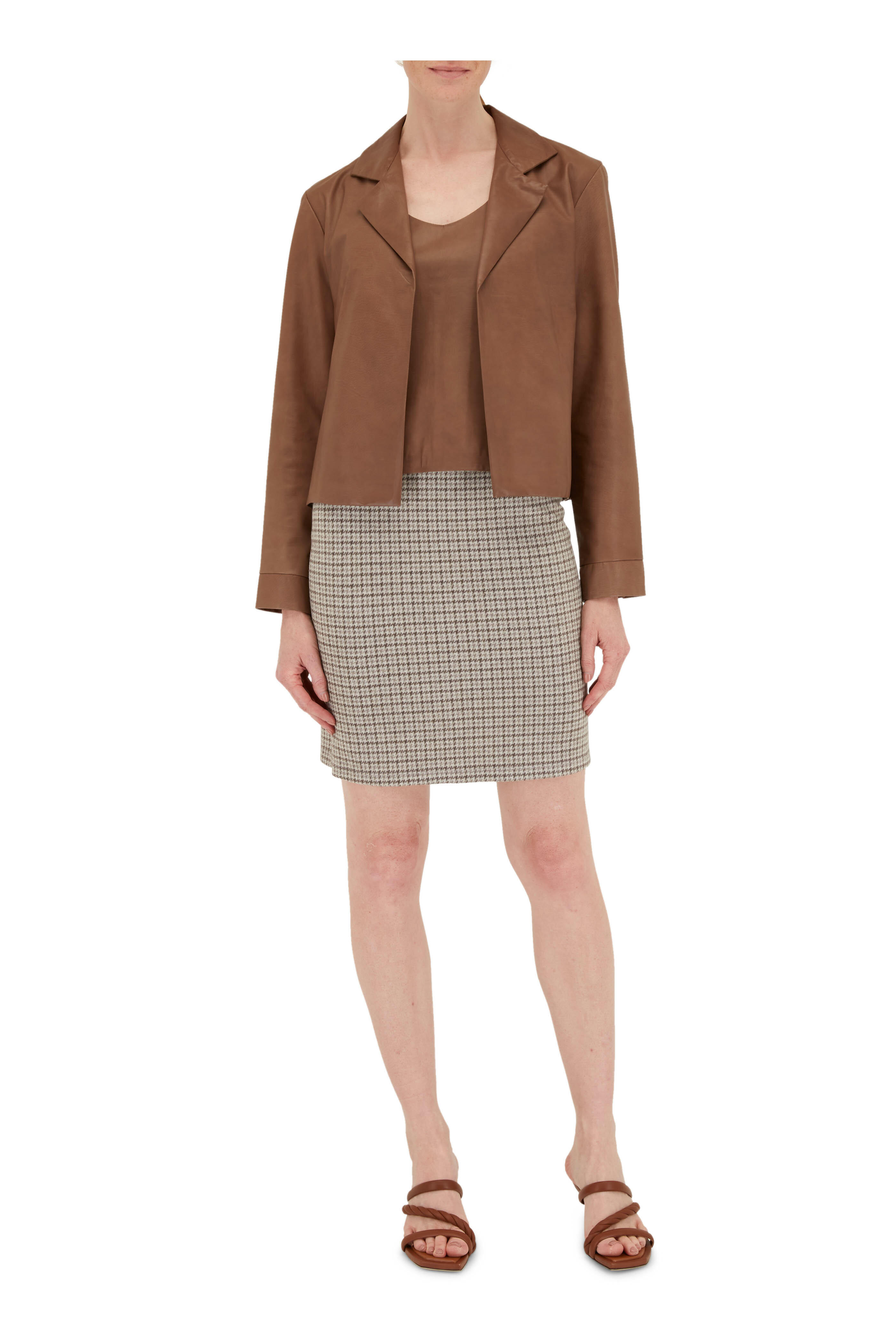 Jimmy Choo - Diosa Tan Leather Braided Sandal, 50mm