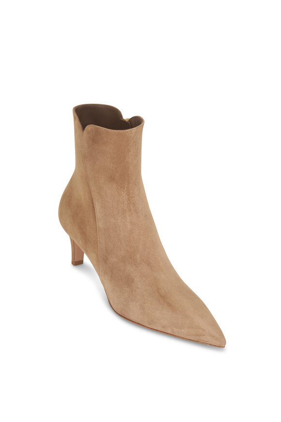 Gianvito Rossi Levy Camoscio Camel Suede Bootie. 55mm - view 1