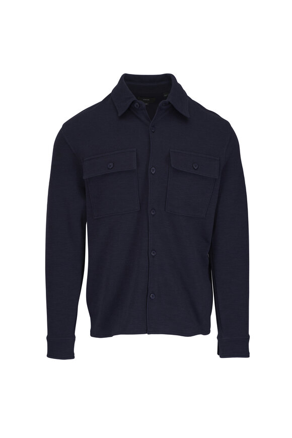 Vince Double Knit Dark Blue Shirt Jacket