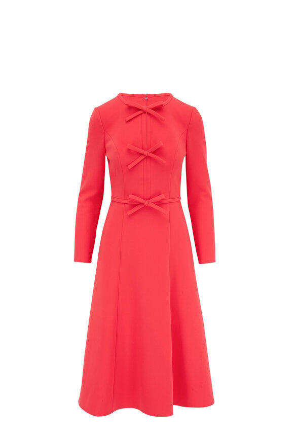 Carolina Herrera - Pink Icon Triple Bow Midi-Dress