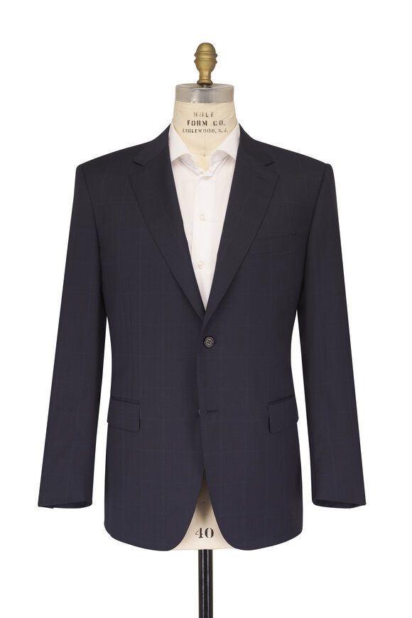 Canali Midnight Tonal Plaid Wool Suit - view 2