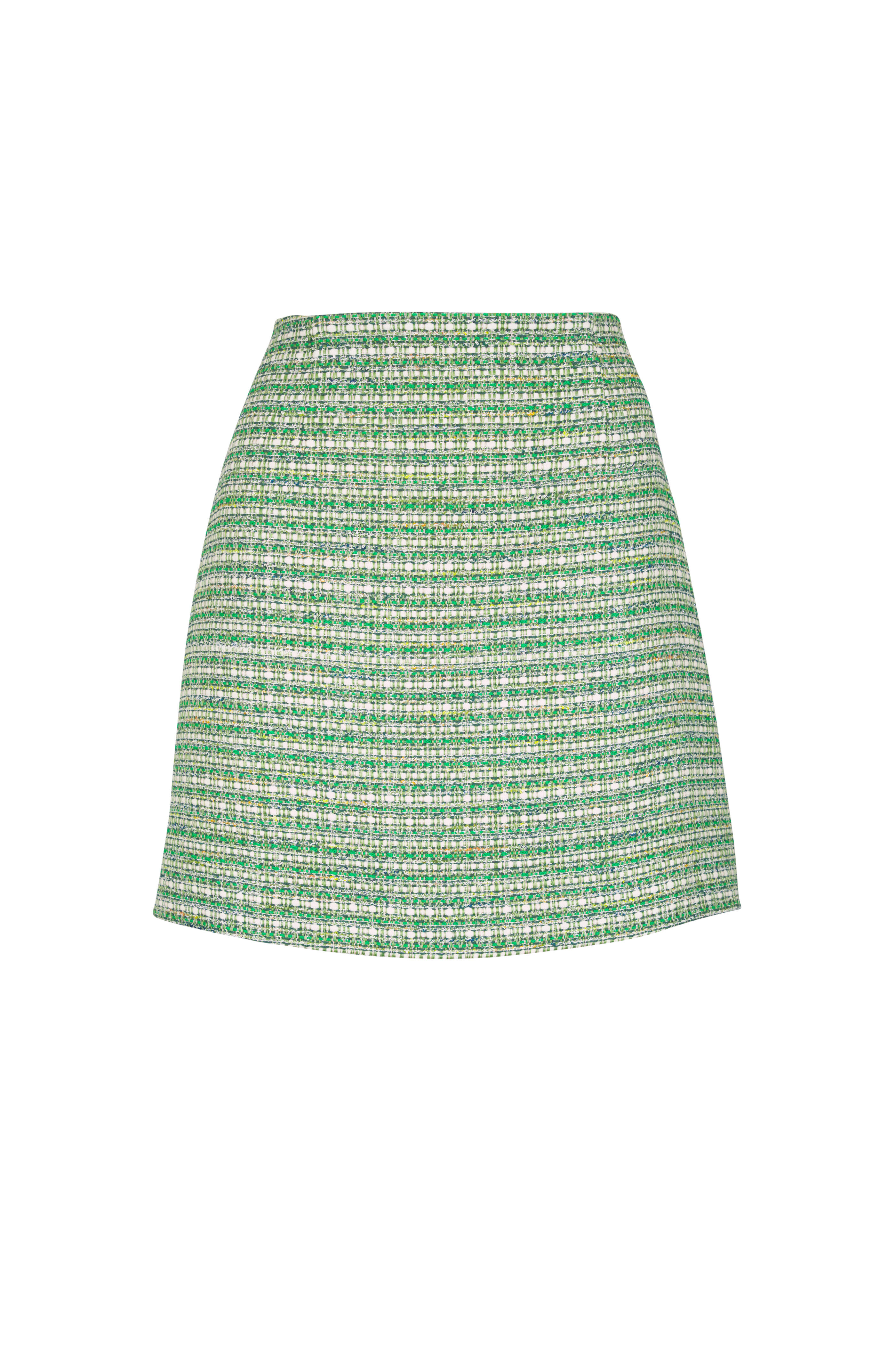Carolina Herrera - Multicolor Green Tweed Mini Skirt - view 1