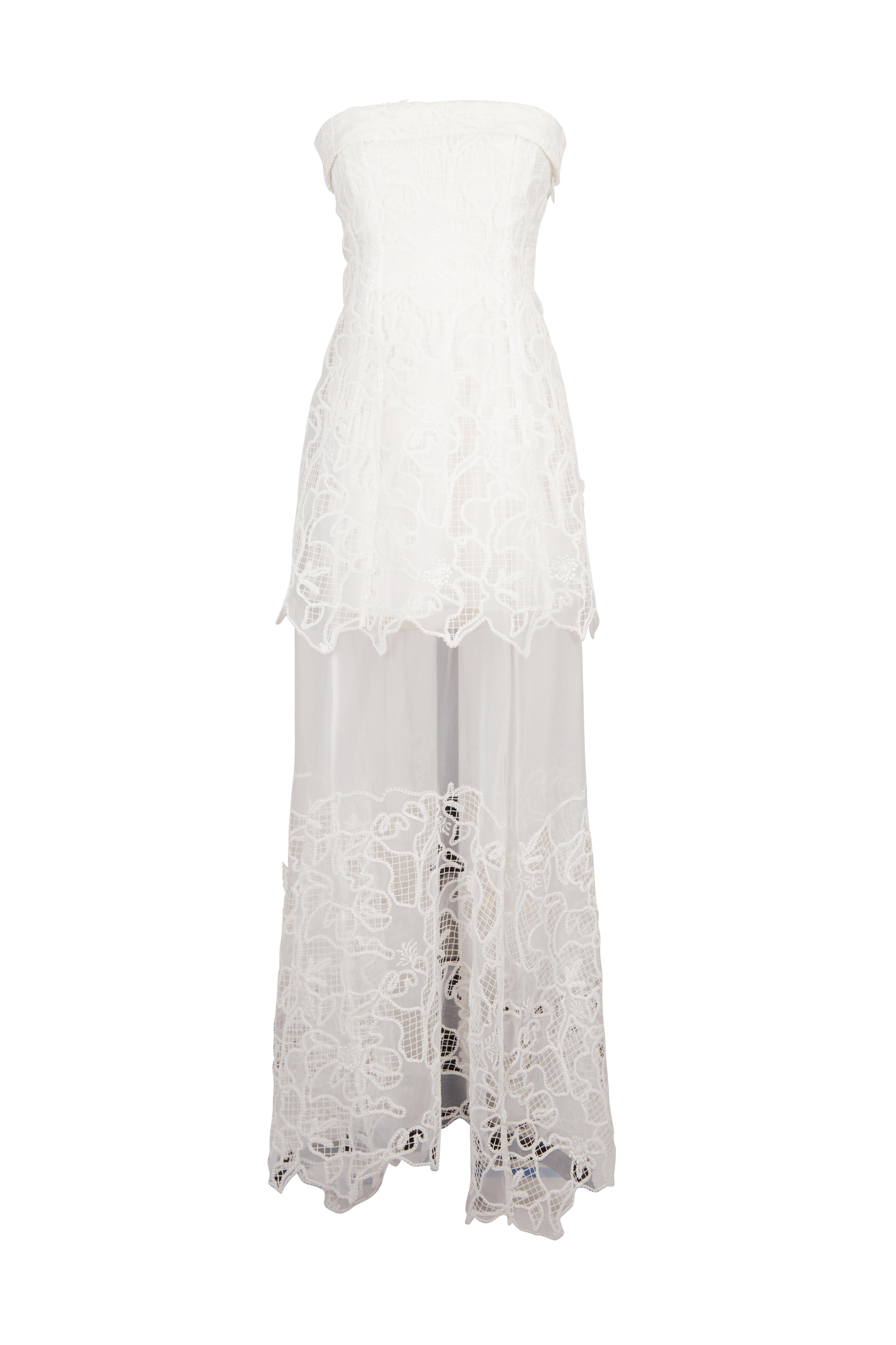Simkhai - Rennis Ivory Embroidered Organza Bustier Gown - view 1