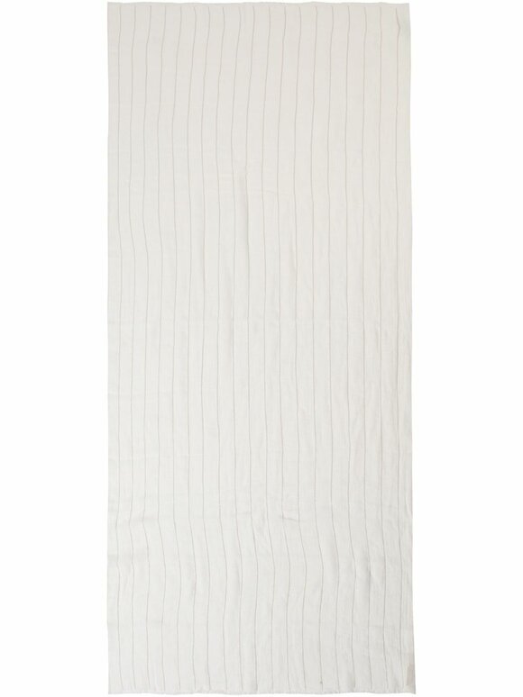Brunello Cucinelli - White Linen Monili Striped Scarf