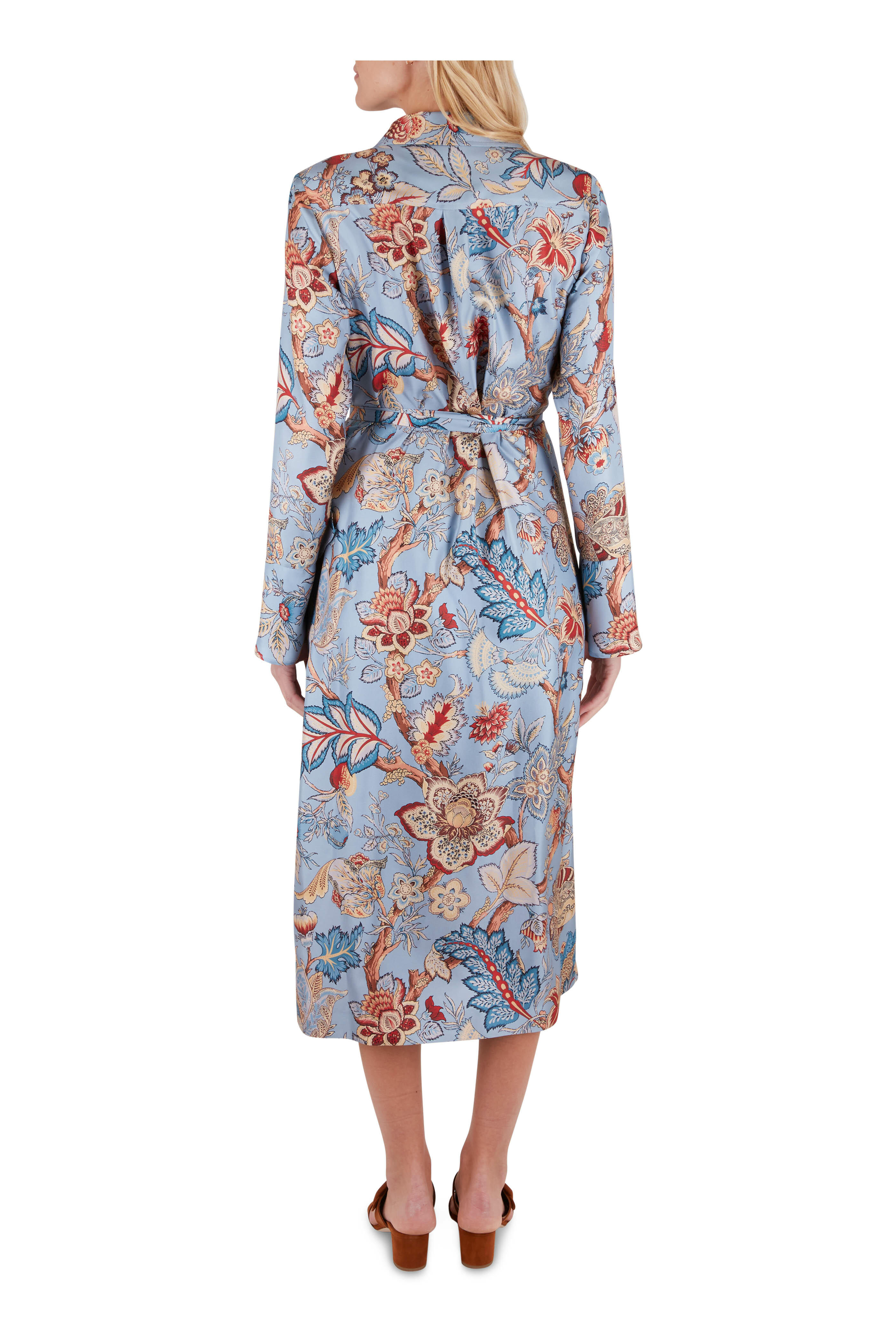 Etro - Multicolor Tree Of Life Print Silk Shirt Dress