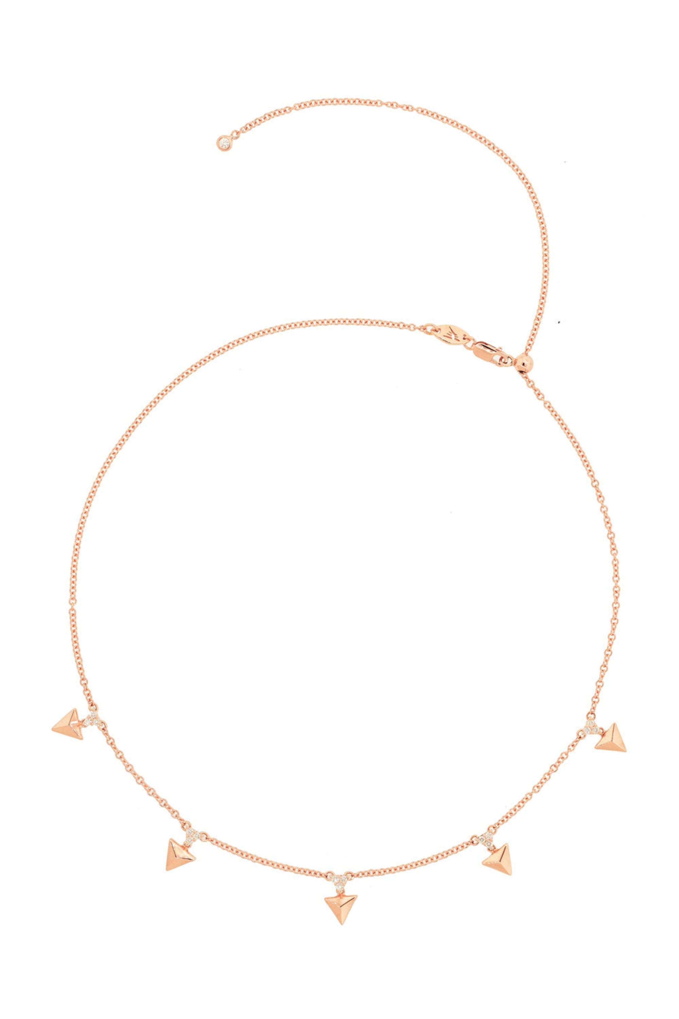 Alessa - Rose Gold Diamond Rising Choker Necklace