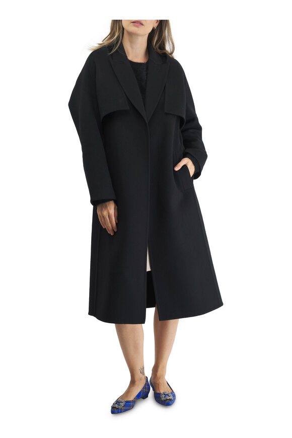 Akris - Kat Black Double Faced Wool Coat