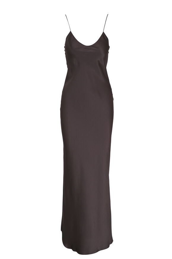 Nili Lotan - Cami Dark Brown Silk Gown