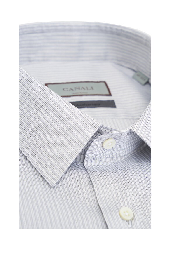 Canali - 90th Anniversary Olive Stripe Dress Shirt 