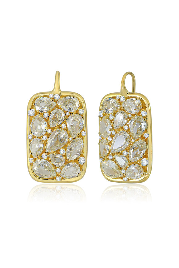 Sutra 18k Yellow Gold Brown Diamond Earring
