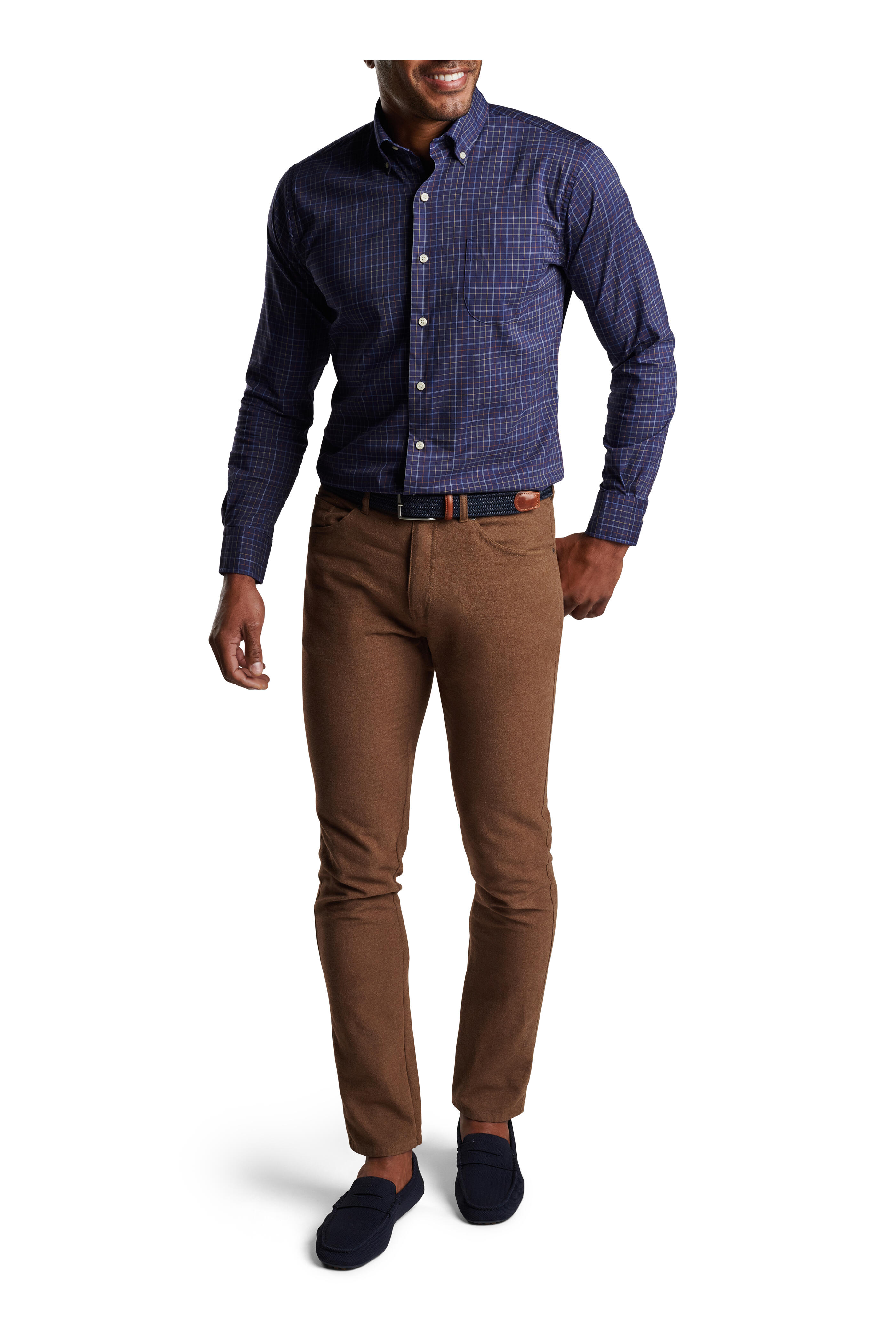 Peter Millar - Fenton Navy Check Cotton Sport Shirt