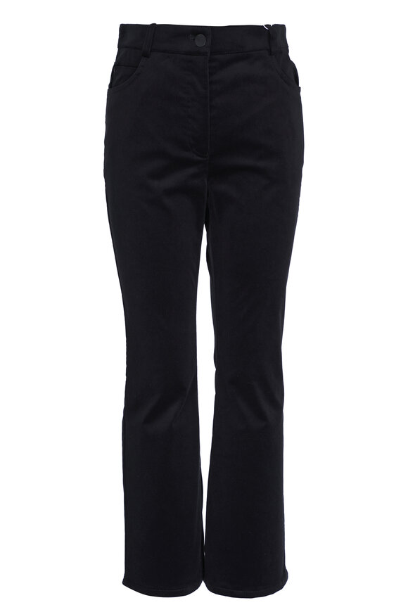 Akris Punto Cali Black Velvet Bootcut Cropped Pant 