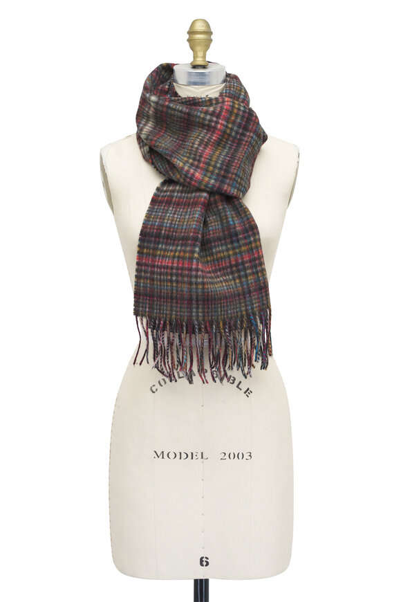 Paul Smith Multicheck Wool & Cashmere Scarf