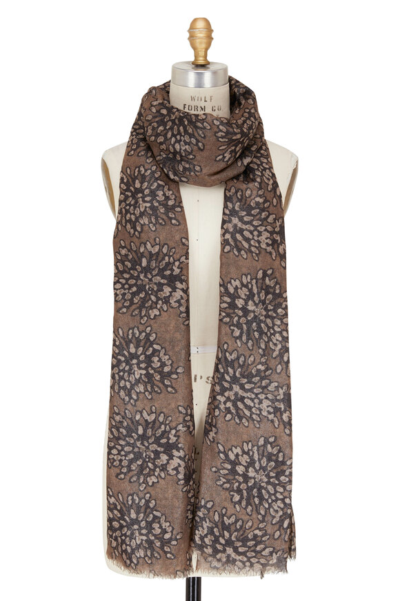 Brunello Cucinelli - Caffe Floral Print Scarf