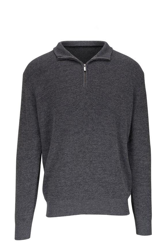 Peter Millar - Kitts Twisted Charcoal Quarter Zip Pullover