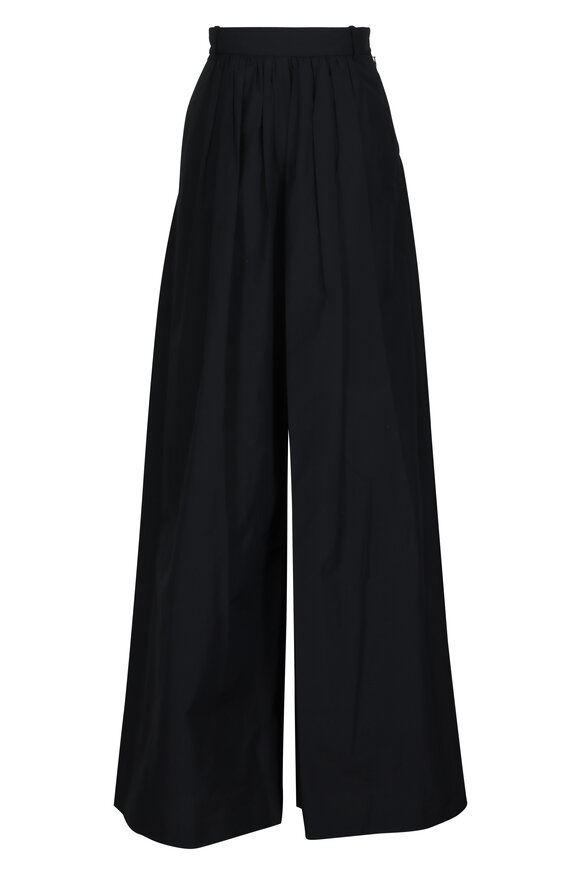 Ralph Lauren Vannesa Black Cotton Poplin Full Length Pant