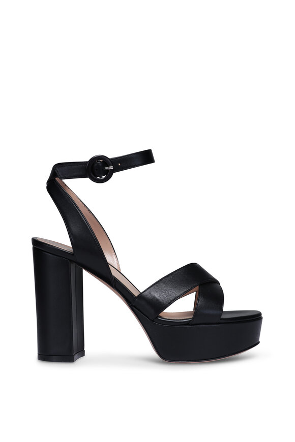 Gianvito Rossi - Sabrina Nappa Leather Platform Sandal in Black