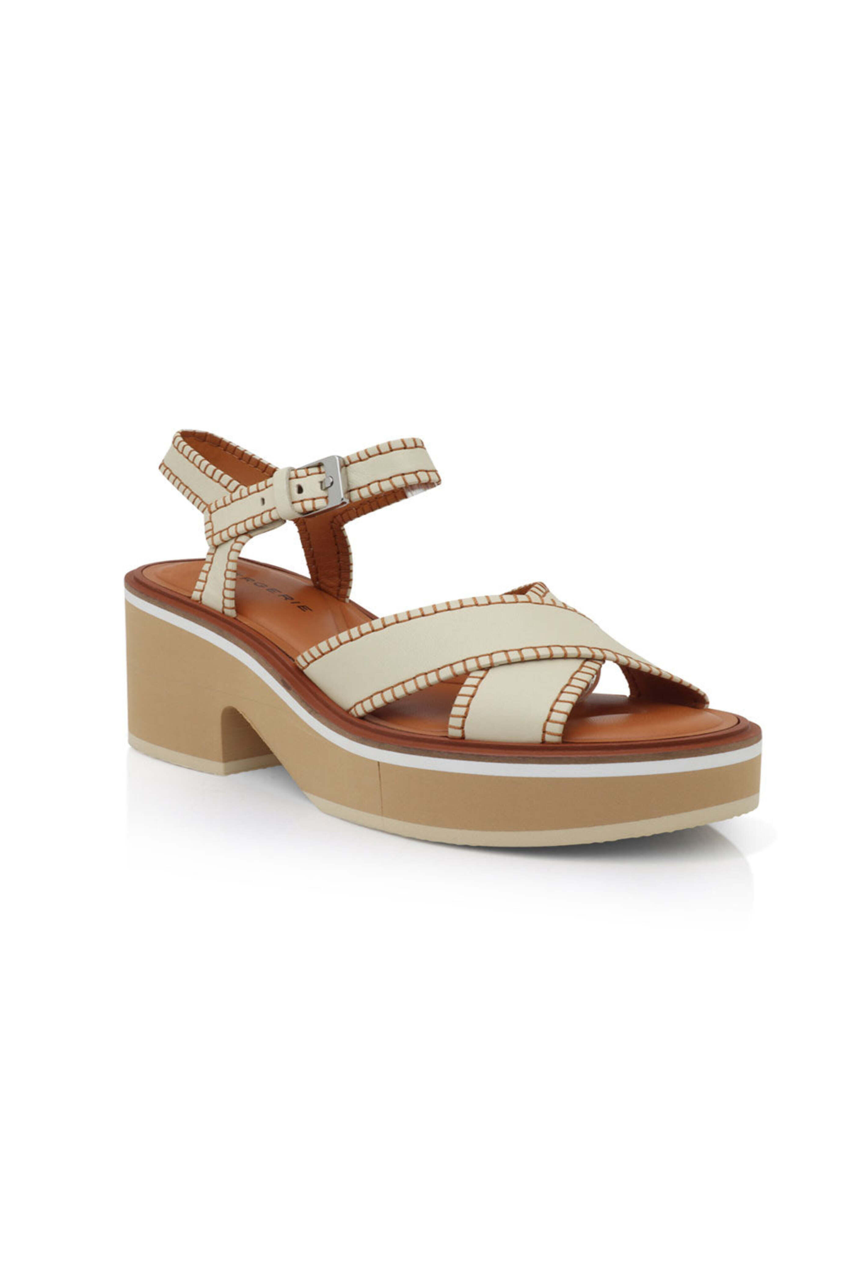 Robert Clergerie - Charline Leather Platform Sandals in Raffia