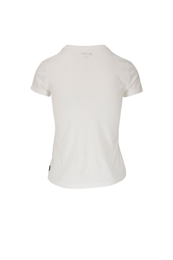 AG - Ena White Cotton Crew Neck T-Shirt 